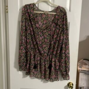NWOT Boutique Purchased Black print Boho Tunic
